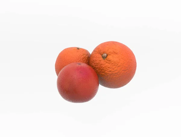 Orange Grapefruit Isoliert Auf Weißem Render — Stockfoto