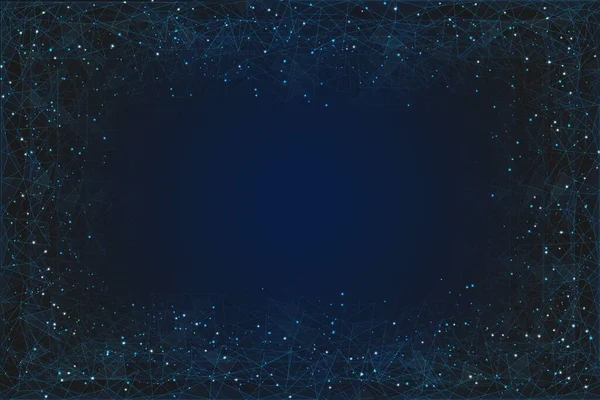 Абстрактный синий фон. Многоугольная низкополигональная проводная иллюстрация выглядит как звезды в тусклом ночном небе в спазе или летающих осколках стекла. Цифровой веб, интернет-дизайн. — стоковый вектор