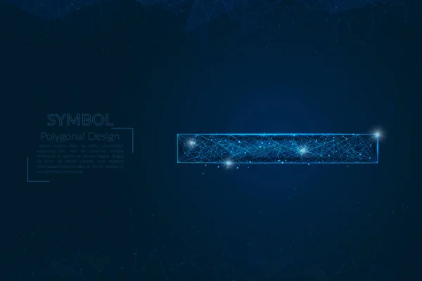 Eksi işaretinin soyut mavi görüntüsü. Çokgen çizimler, gece gökyüzündeki yıldızlara benzer. Ya da cam kırıklarına. Web sitesi, web, internet için dijital tasarım.