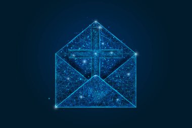 Bir mektubun, postanın ya da mesajın çapraz izole edilmiş görüntüsünü soyutla. Çokgen çizimler, gece gökyüzündeki yıldızlara benzer. Ya da cam kırıklarına. Web sitesi ve web için dijital tasarım