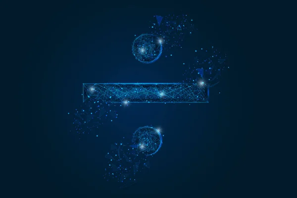 Bölme işaretinin soyut mavi görüntüsü. Çokgen çizimler, gece gökyüzündeki yıldızlara benzer. Ya da cam kırıklarına. Web sitesi, web, internet için dijital tasarım.