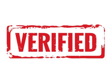 Red grunge stamp and text verified. Vector Illustration.