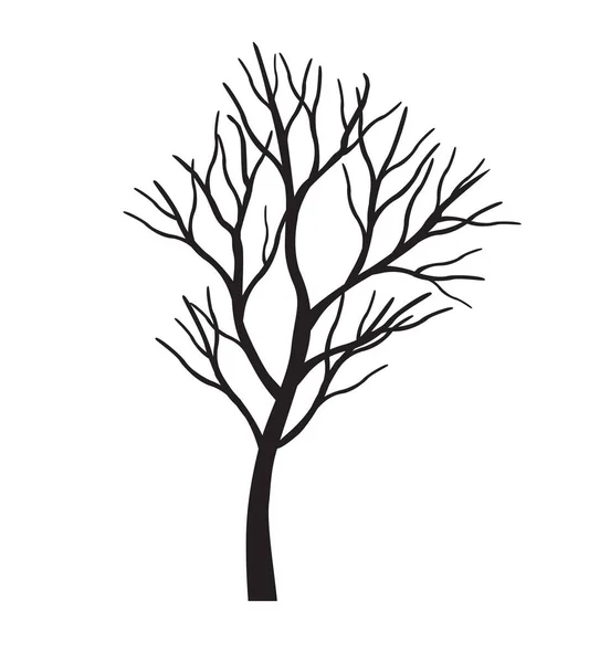 Shape Black Tree Leaves Vector Outline Illustration Plant Garden — Stock Vector