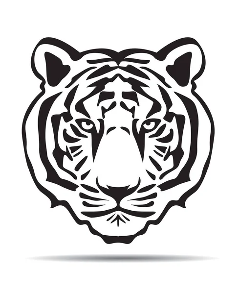 King Tiger Head Logo Icon Vector Illustration — Vetor de Stock