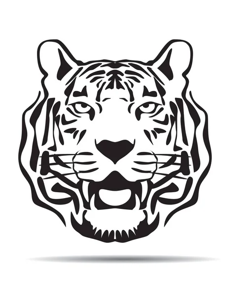 King Tiger Head Logo Icon Ilustración Vectorial — Vector de stock