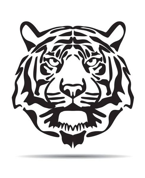 King Tiger Head Logo Icon Vector Illustration — Vetor de Stock