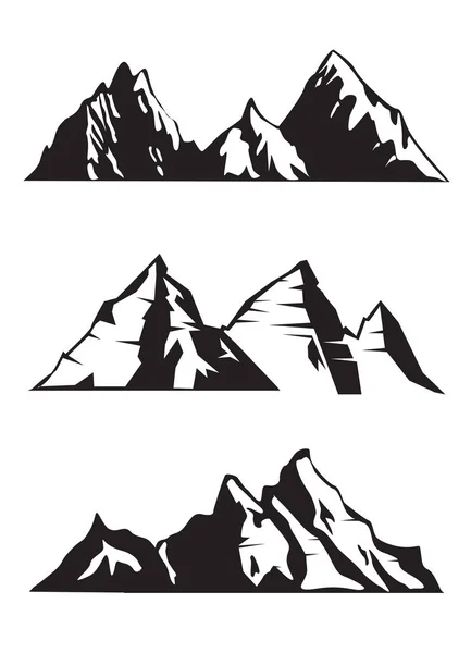 Ustaw Kontury Montain Obrazów Ilustracja Wektora Logo — Wektor stockowy