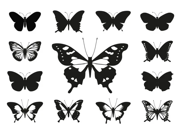 Pillangó Szárnyakat Beállítani Vektor Illusztráció Vázlat Ikonok Szabadság Szimbóluma — Stock Vector