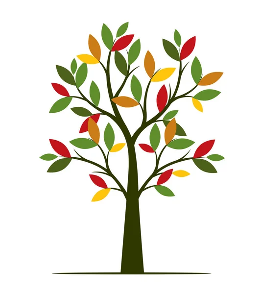 Shape Spring Tree Leaves Roots Vector Outline Illustration Plant Garden — Stockvektor
