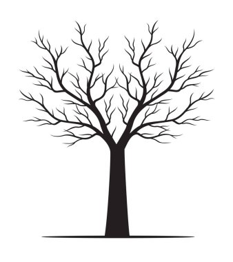 Shape of Tree. Vector outline Illustration. Plant in Garden.