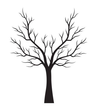 Shape of Tree. Vector outline Illustration. Plant in Garden.