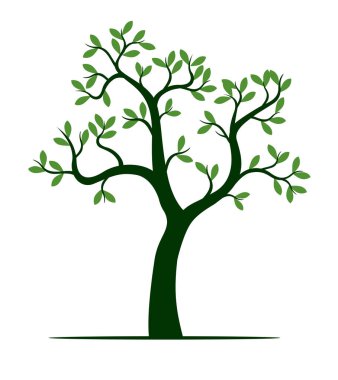 Shape of green Tree. Vector outline Illustration. Plant in Garden.