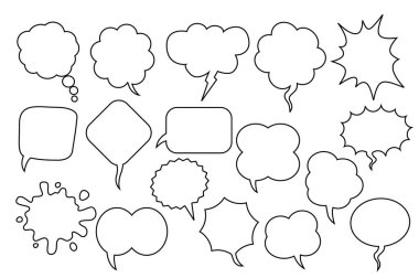 A set of comic speech balloons on white background. Vector Illustration.