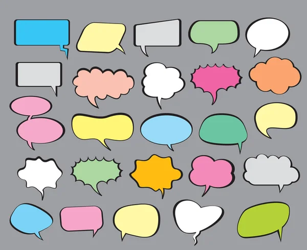 Set Comic Speech Balloons Grey Background Vector Illustration — Image vectorielle