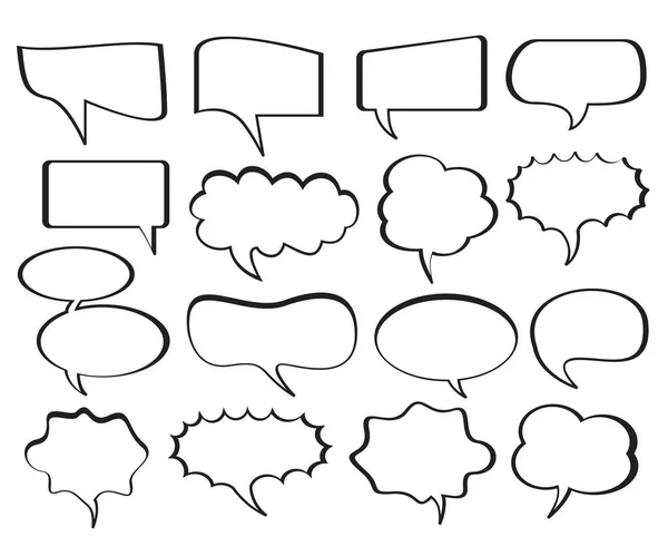 Set Empty Comic Speech Balloons White Background Vector Illustration — Image vectorielle