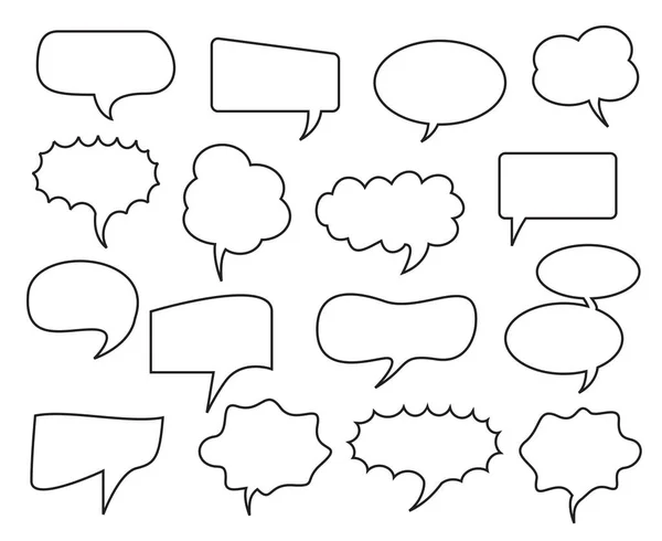 Set Empty Comic Speech Balloons White Background Vector Illustration — Image vectorielle