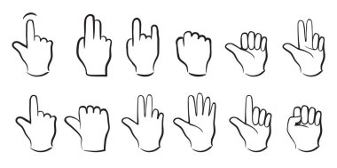 Set hands on white background. Vector Illustration and icon. 