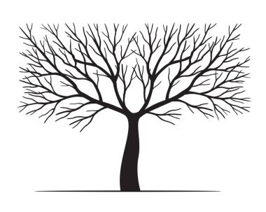 Kara Ağaç. Vektör Özet Çizimi.