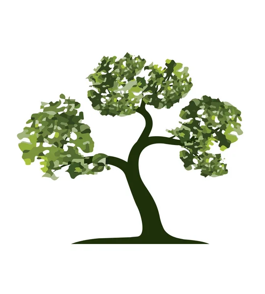 Árvore Verde Esboço Vetorial Ilustração Planta Jardim —  Vetores de Stock