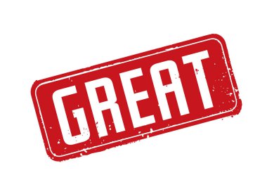 Kırmızı grunge damgası ve mesaj harika. Vektör İllüstrasyonu.