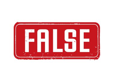 Kırmızı grunge damgası ve FALSE mesajı. Vektör İllüstrasyonu.