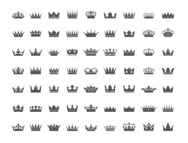 Kahramanca CROWN Koleksiyonu. Büyük simgeler. Vektör grafiği.