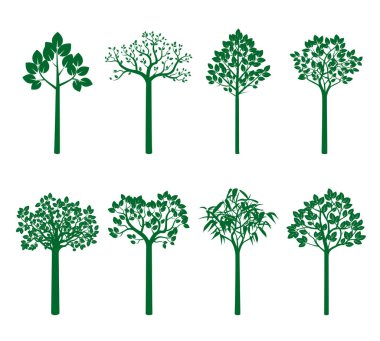 Yeşil Ağaçlar 'ı hazırlayın. Vektör İllüstrasyonu. Yaşam Ağacı.