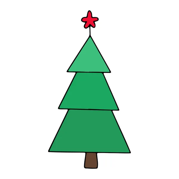 Vector Christmas Tree Icon Christmas Decoration Decor — Stock Vector