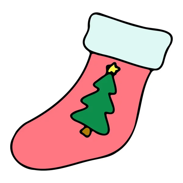 Christmas Nice Sock Presents Christmas Sock Icon — Stock Vector