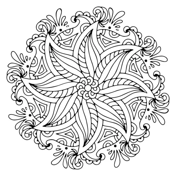 Circular Pattern Form Mandala Henna Mehndi Tattoo Decoration Decorative Ornament — Stock Vector