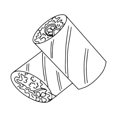 Vektör doodle simgesi burrito, fast food simgesi