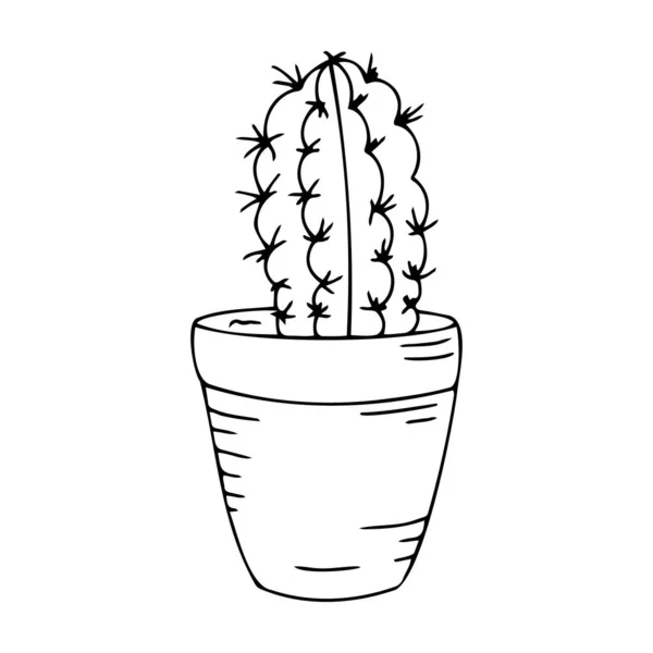 Jardim Potted Ícone Doodle Planta Decoração Decoração Jardim Ícone Jardim —  Vetores de Stock