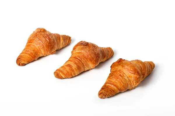 Lahodné Mini Croissanty Izolované Bílém Pozadí — Stock fotografie
