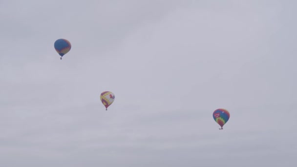 Nizhny Novgorod Russie Januari 2020 Winter Aerostat Festival Groep Kleurrijke — Stockvideo