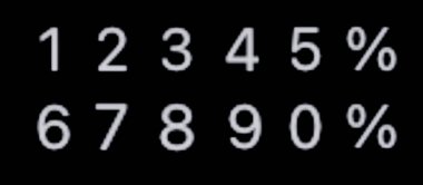 Beyaz sayılar, yüzde piksel siyah ekran arkaplanı - kapat, makro