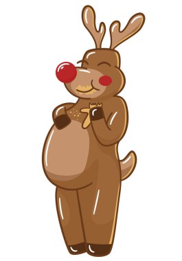 Zencefilli kurabiye yiyen mutlu bayram geyikleri