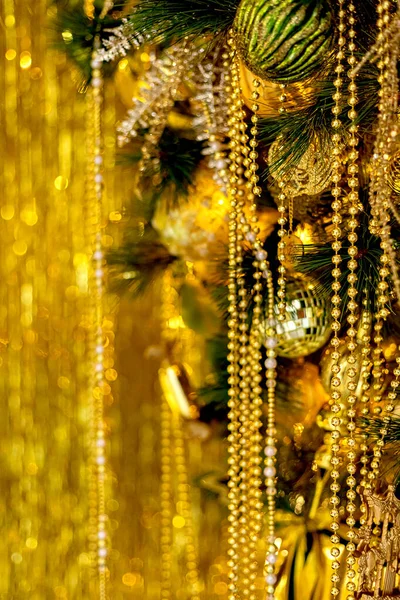 Sfondo avvento astratto - Decorazione natalizia con ornamento e luci sfocate — Foto Stock
