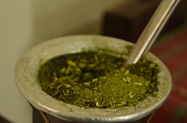 Cerrar Mate Con Yerba Mate — Foto de Stock