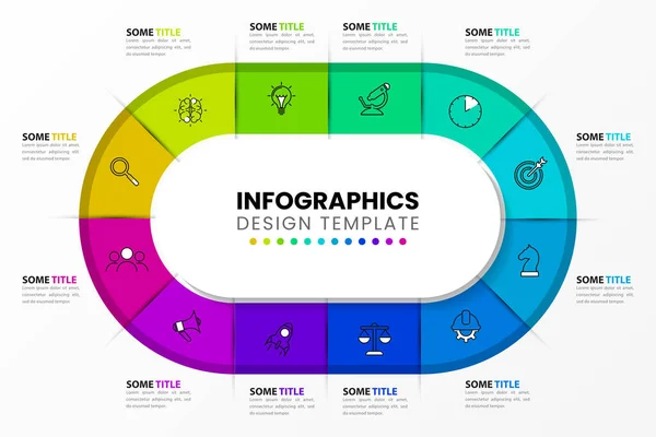 Infographic设计模板 有12个步骤的创意概念 可用于工作流布局 网页设计 矢量说明 — 图库矢量图片