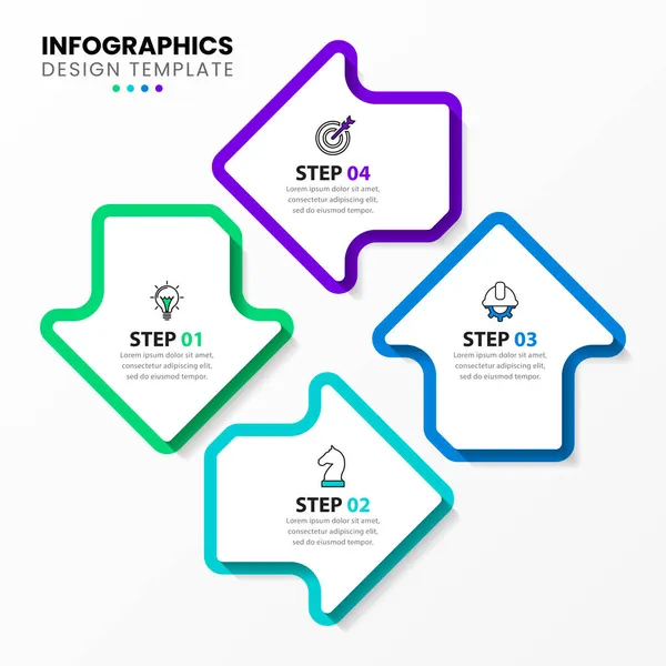 Plantilla Diseño Infográfico Concepto Creativo Con Pasos Puede Utilizar Para — Vector de stock