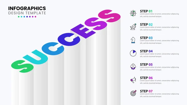 Modelo Design Infográfico Conceito Negócio Com Passos Pode Ser Usado —  Vetores de Stock