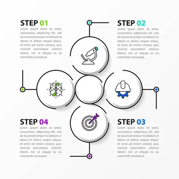 Infografikai Tervezési Sablon Kreatív Koncepció Lépésben Használható Munkafolyamat Elrendezés Diagram — Stock Vector