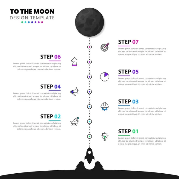 Plantilla Diseño Infográfico Concepto Creativo Con Pasos Puede Utilizar Para — Vector de stock