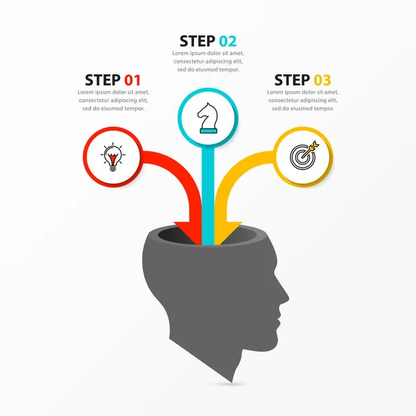 Infographic Design Template Creative Concept Steps Can Used Workflow Layout — Stock Vector