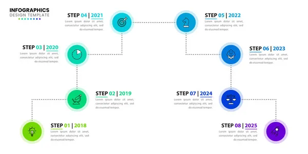 Infograficzny Szablon Projektu Koncepcja Czasu Etapów Może Być Stosowany Układu — Wektor stockowy