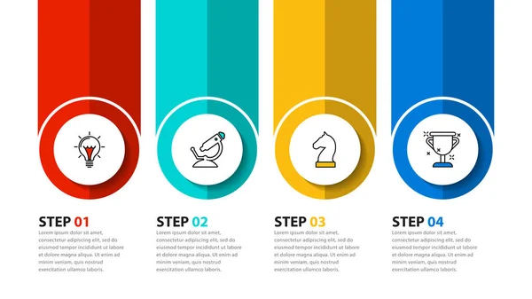 Infographic设计模板 创意概念包括四个步骤 可用于工作流布局 网页设计 矢量说明 — 图库矢量图片