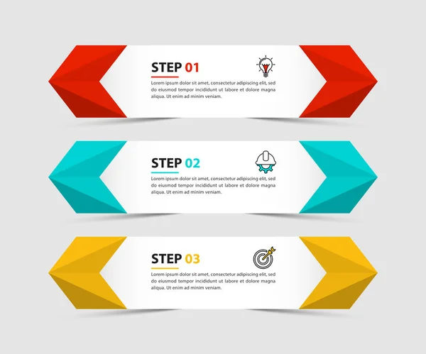 Infographic Template Steps Options Banner Arrows Can Used Workflow Layout — Stock Vector