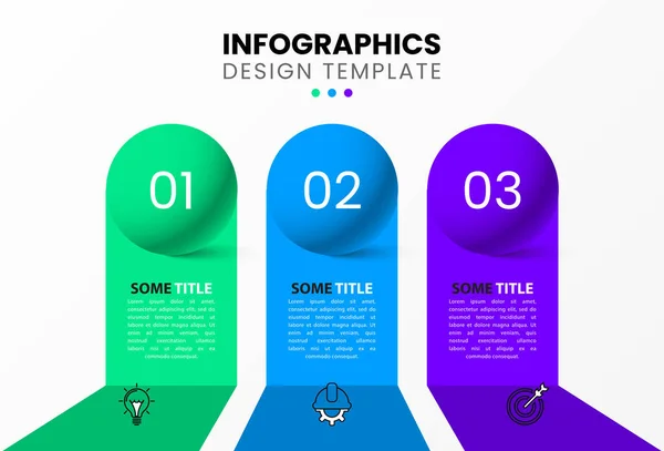 Infografisch Ontwerp Met Pictogrammen Opties Stappen Knikkers Met Cijfers Kan — Stockvector