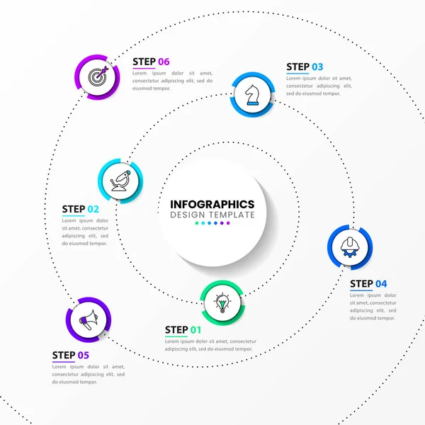 Modelo Infográfico Com Opções Passos Espiral Pode Ser Usado Para — Vetor de Stock