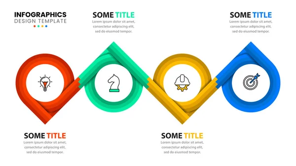 Infographic Template Εικονίδια Και Επιλογές Βήματα Τέσσερις Κύκλοι Μπορεί Χρησιμοποιηθεί — Διανυσματικό Αρχείο